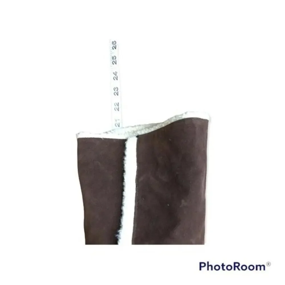 Over the knee faux shearling suede women's boots size‎ 7